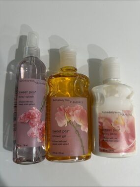 Bath & Body Works Sweet Pea Body Trio - Pink & Gold